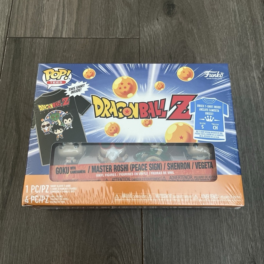 FUNKO POP TEE TSHIRT S SMALL & POCKET DRAGON BALL Z GOKU VEGETA SHENRON + BUNDLE